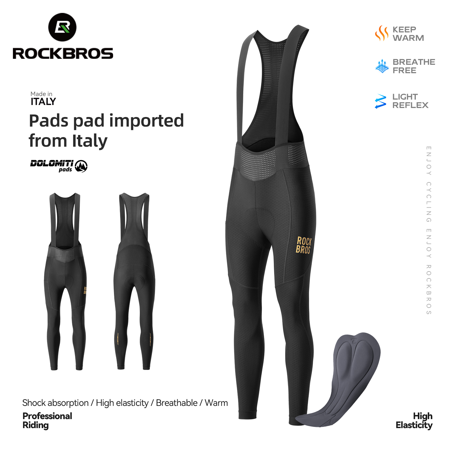 Cycling Commuter Pants - ROCKBROS Winter Cycling Bib Pants Windproof