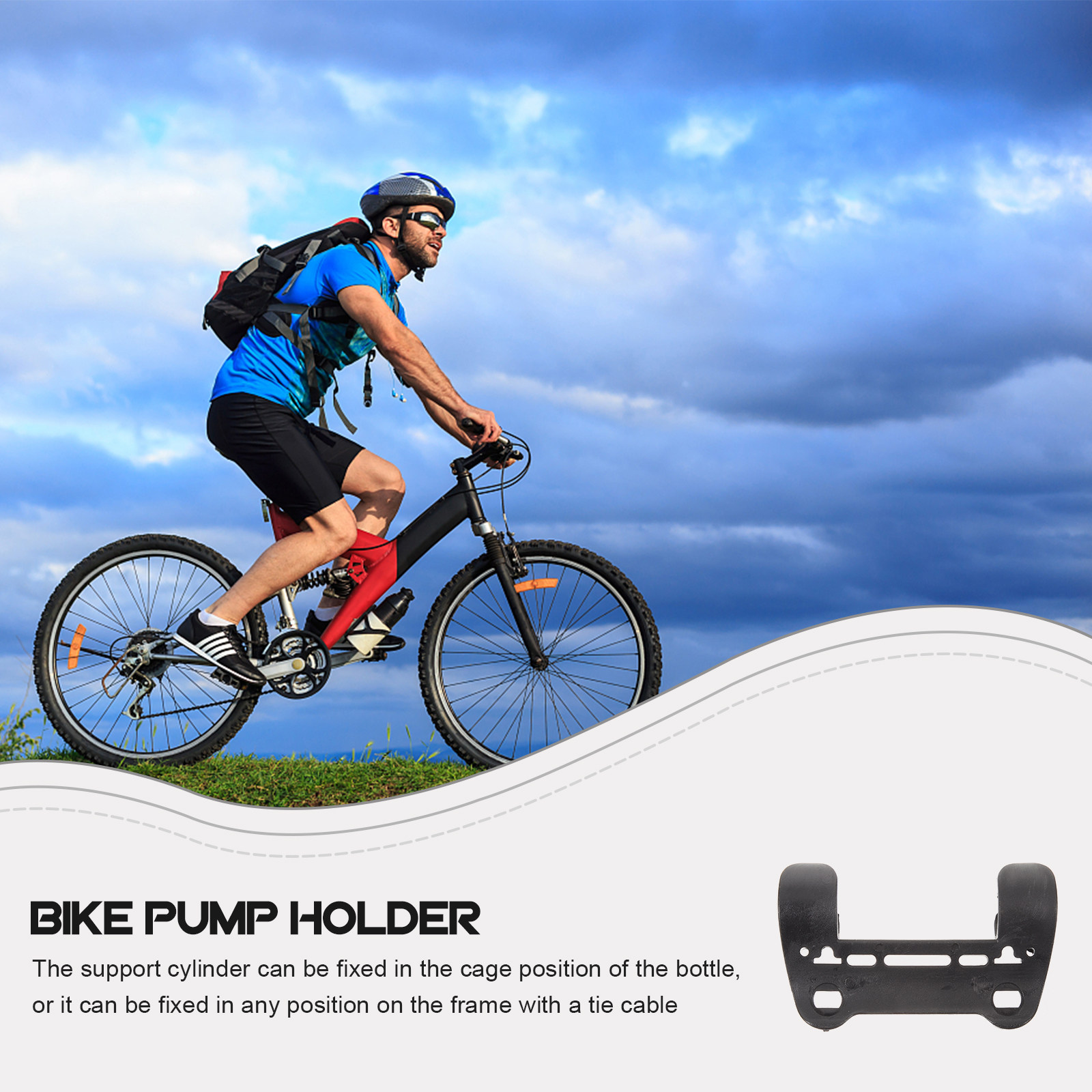 Bike Pump Frame Mount - Universal Bike Pump Holder Plastic Inflator