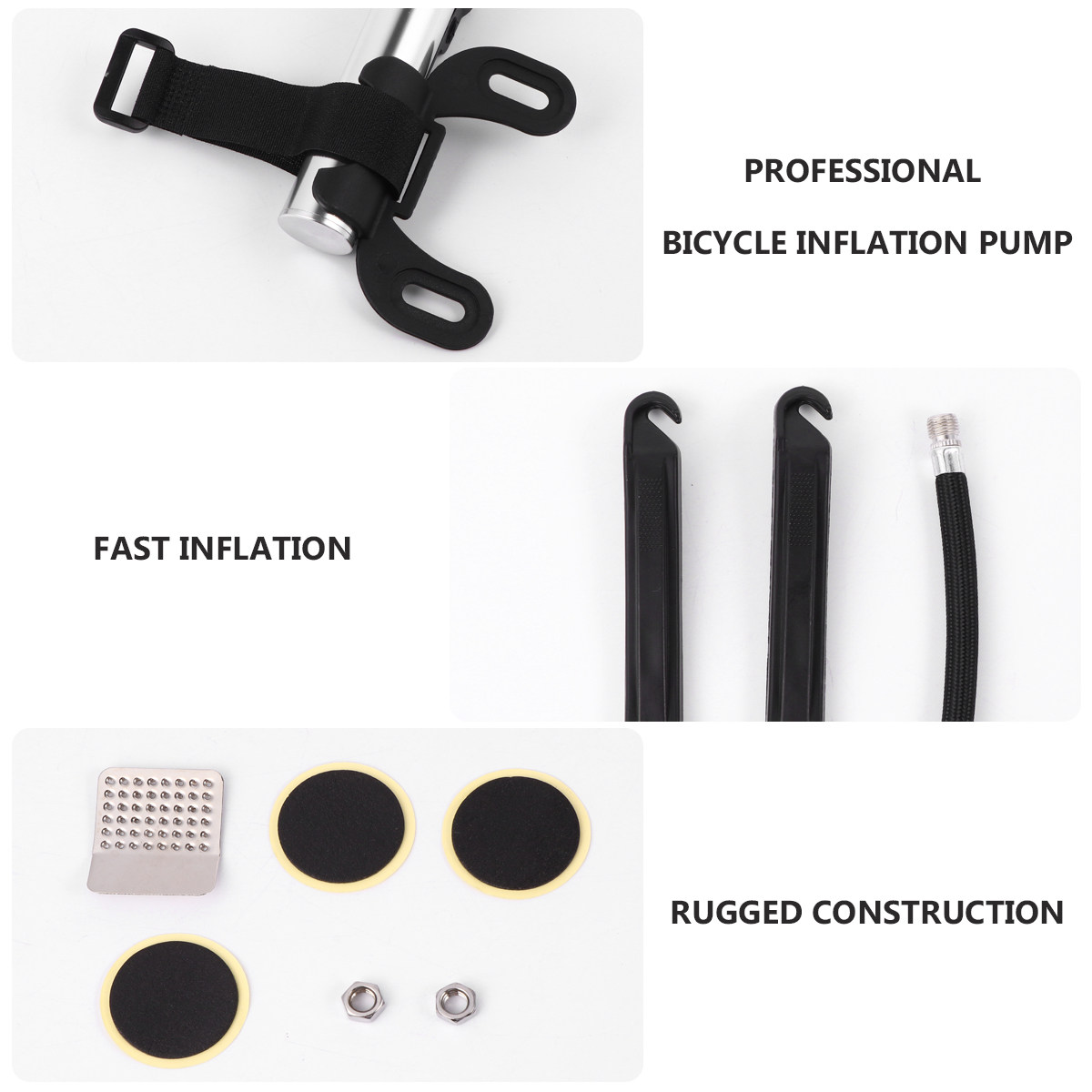 Bike Pump Frame Mount - Bike Pump Puncture Repair Kits Glueless