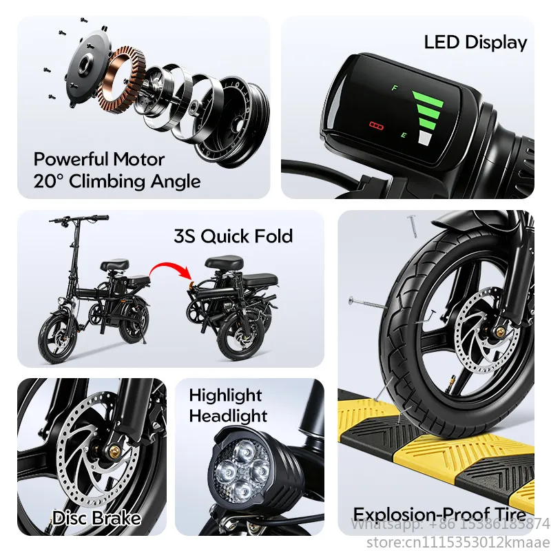 Vequyn Compact Foldable Electr - огляд і ціна Commuter Biking